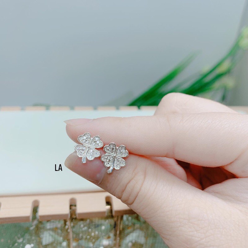 BÔNG TAI CỎ 4 LÁ BẠC TA CỰC XINH