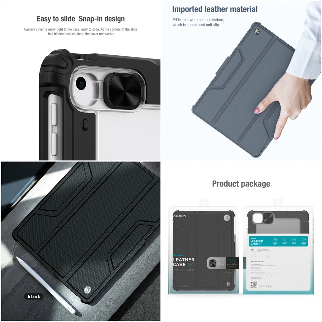 BAO DA IPAD 10.2 2019 - 10.2 2020 - 10.2 2021 NILLKIN BUMPER PRO CAMSHIELD CHÍNH HÃNG