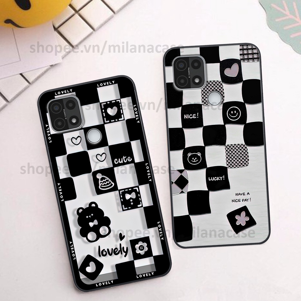 Ốp Oppo A15 / A15s in hình caro trái tim siêu đẹp, siêu nét đầy phong cách cá tính