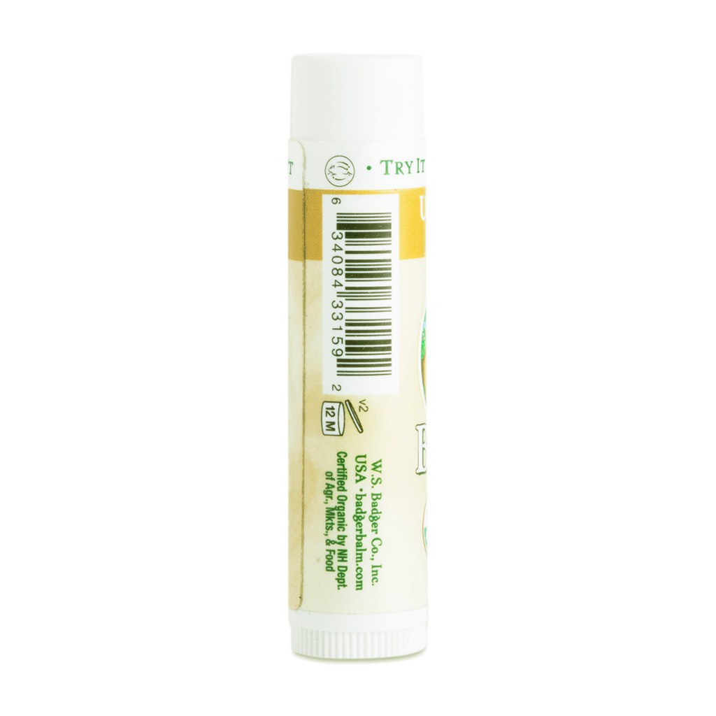 Son dưỡng môi hữu cơ BADGER - Classic Unscented Lip Balm USDA Organic - không màu không mùi 4.2gr