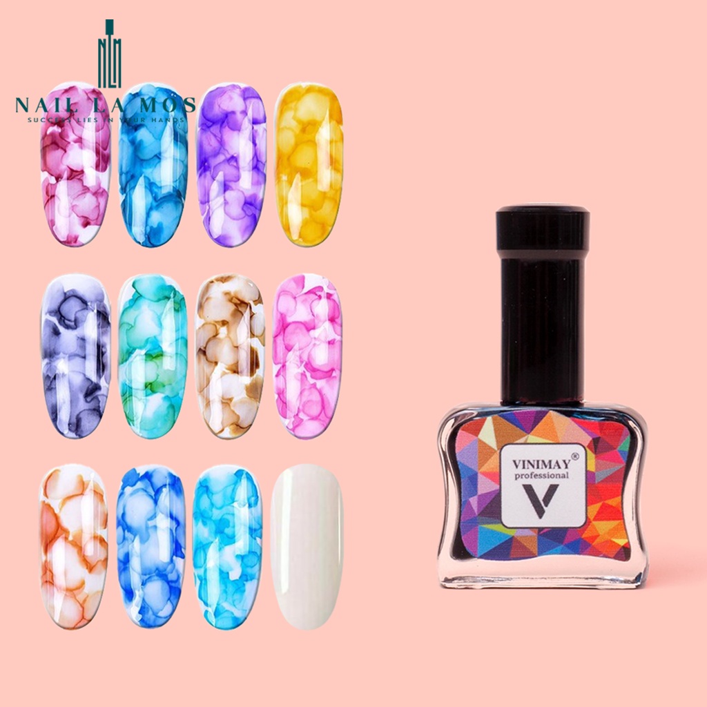 Set 12 lọ cồn loang Vinimay chính hãng - loang cồn trang trí móng tay nghệ thuật