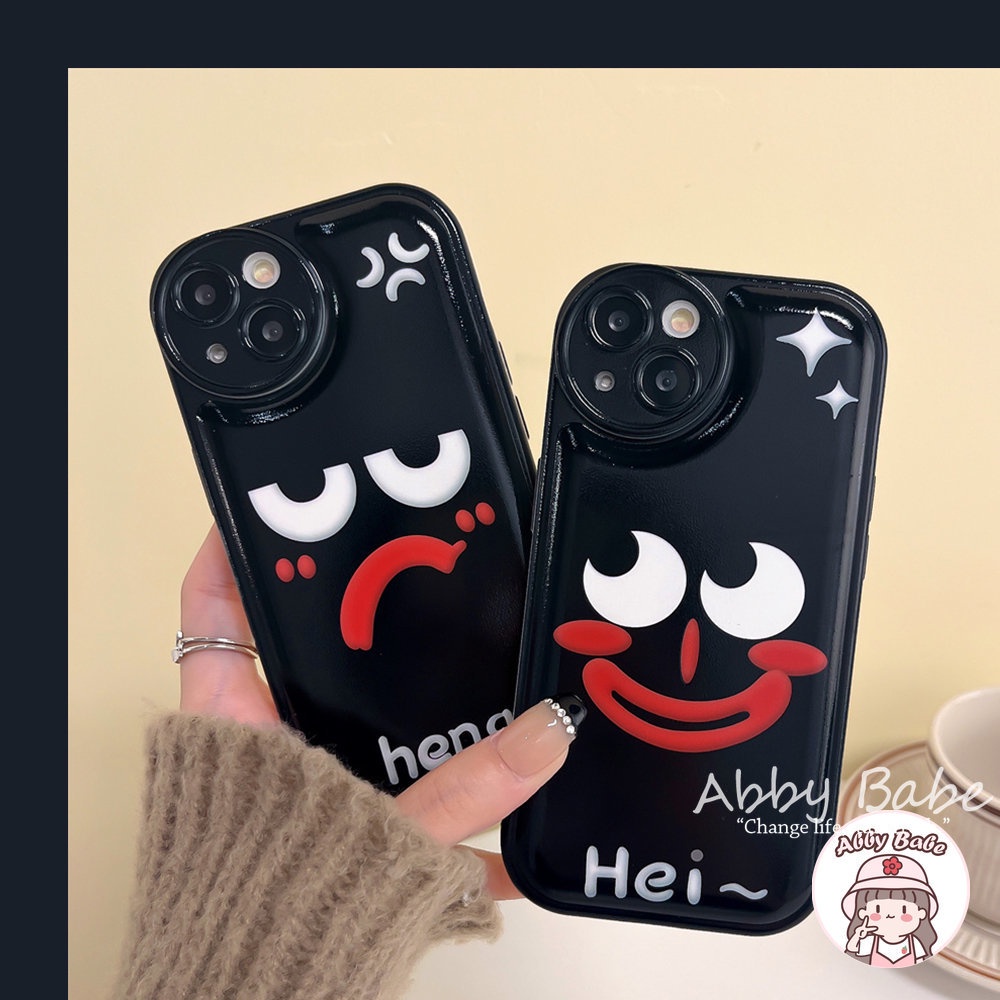 Ốp Điện Thoại TPU Mềm Bo Viền Chống Sốc Hình Mặt Cười Màu Đen Cho Iphone 11 7Plus 13 12 11 Pro Max X XS 12 13 XR