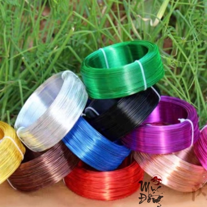 Dây nhôm mạ màu, nguyên liệu làm bonsai handmade ( cuộn 500g) dây nhôm màu đẹp,dây nhôm màu không phai