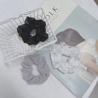 Chun buộc tóc scrunchies tím