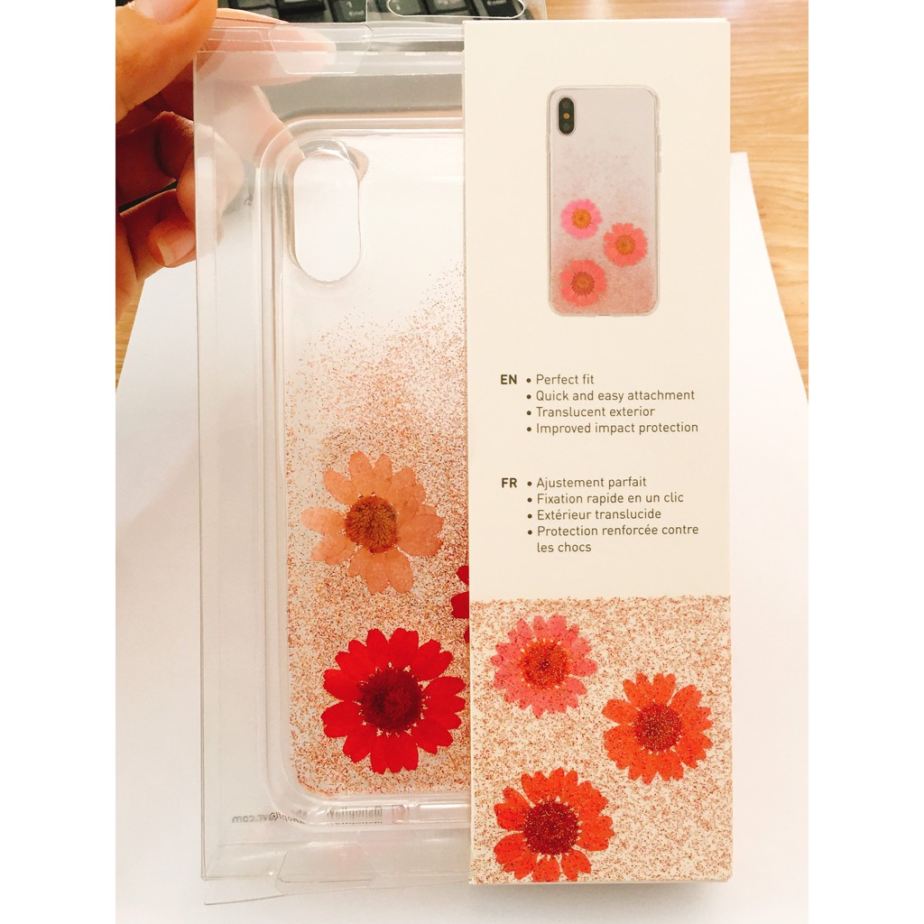 Ốp điện thoại Hoa thật ép khô IpX - Ốp lưng điện thoại Iphone X