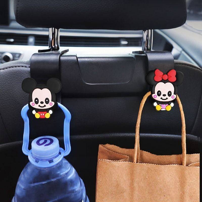 Cặp móc treo đồ đa năng gắn sau ghế ngồi xe hơi kiểu hoạt hình dễ thương
