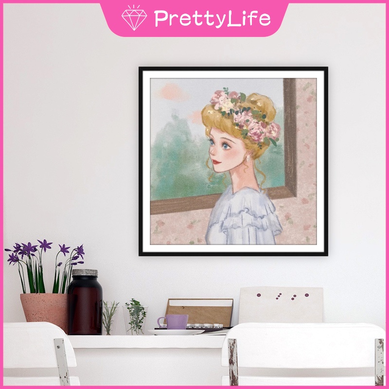 Bộ Tranh Đính Đá 5D Tự Làm 40x40cm Hình Công Chúa Disney