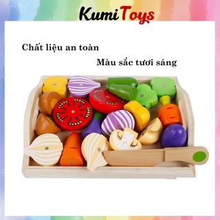 Đồ chơi cắt hoa quả bằng gỗ hàng đẹp Kumi toys