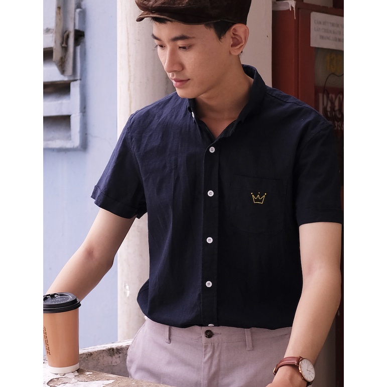 Áo sơ mi nam King Crown - vải linen cao cấp - chính hãng Hayho Concept