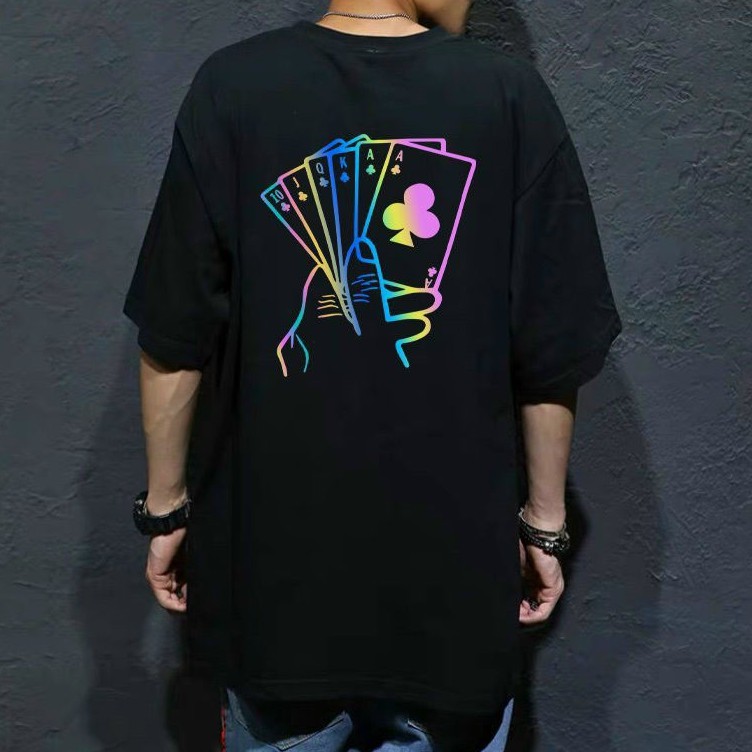 Áo thun nam tay lỡ freesize phông form rộng dáng Unisex mặc cặp, nhóm, lớp in hình bài phản quang | BigBuy360 - bigbuy360.vn