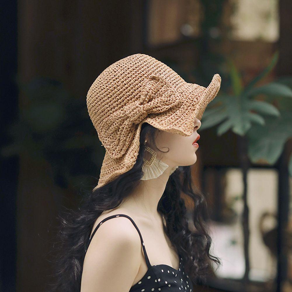 Mũ Rộng Vành Che Nắng Đính Nơ Thời Trang Mùa Hè