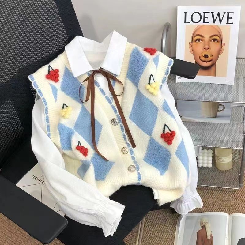 Áo Sweater Dệt Kim Không Tay Phong Cách Phương Tây Mẫu Mới 2022 Thời Trang Thu Đông Dành Cho Nữ