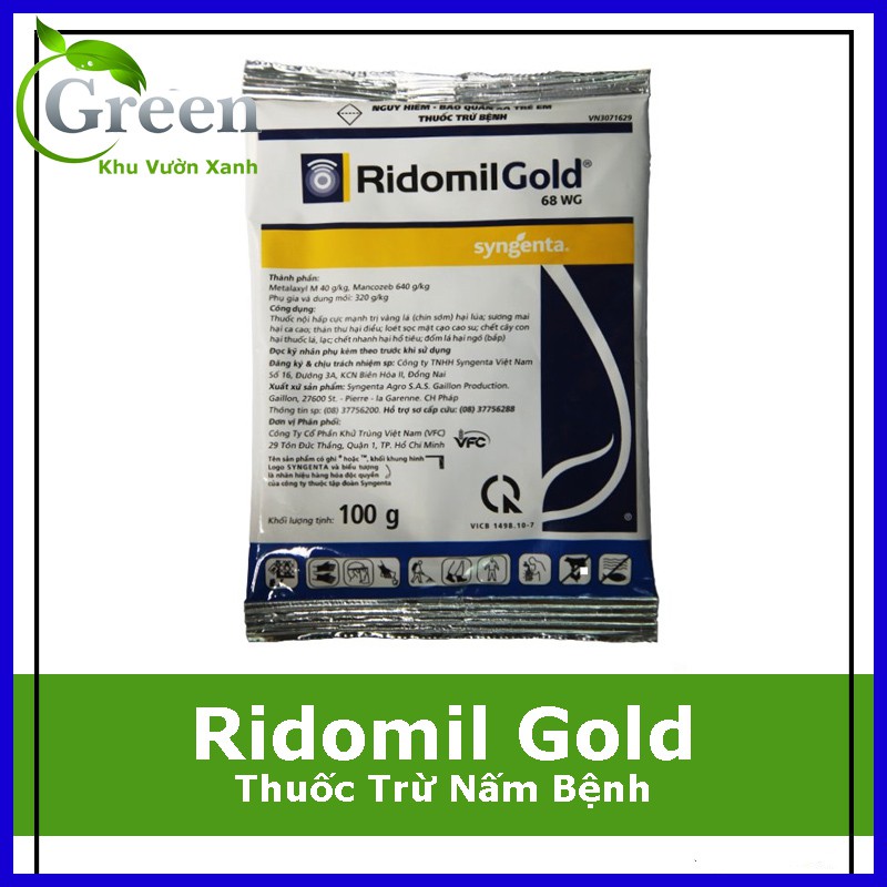 Thuốc trị nấm bệnh trên cây trồng và hoa lan Ridomil Gold 68WG - 100gam/gói