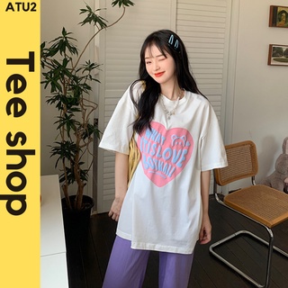 Áo phông tay lỡ Hàn Quốc, áo phông màu trắng form rộng unisexTEE SHOP 35-70kg|| Mã ATU2