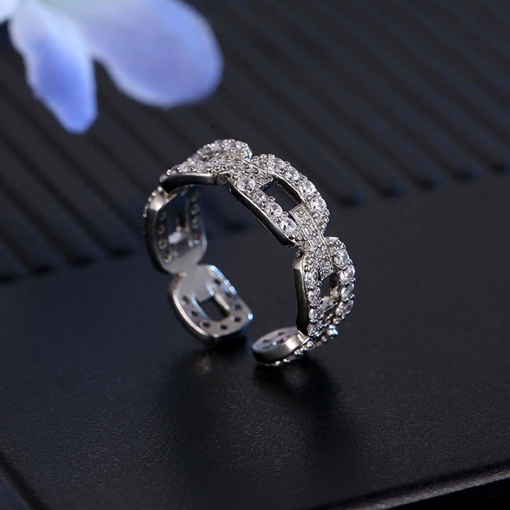 MXGOODS Nhẫn Hở Mạ Bạc Hình Trái Tim Đính Đá Nhiều Màu Sắc Phong Cách Hàn Quốc