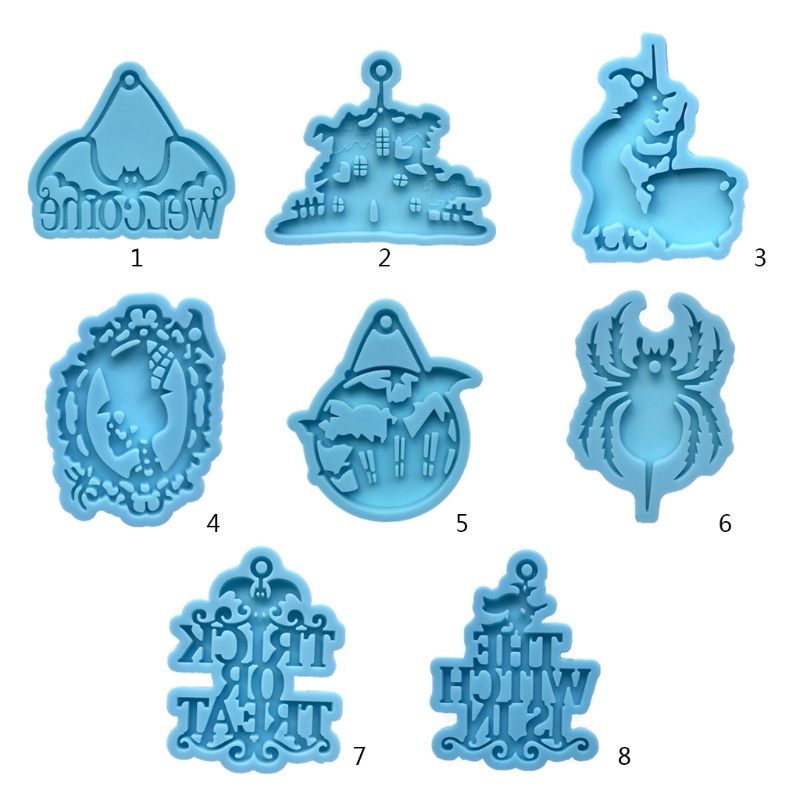 Khuôn Silicone Làm Móc Khóa Hình Phù Thủy Halloween DIY