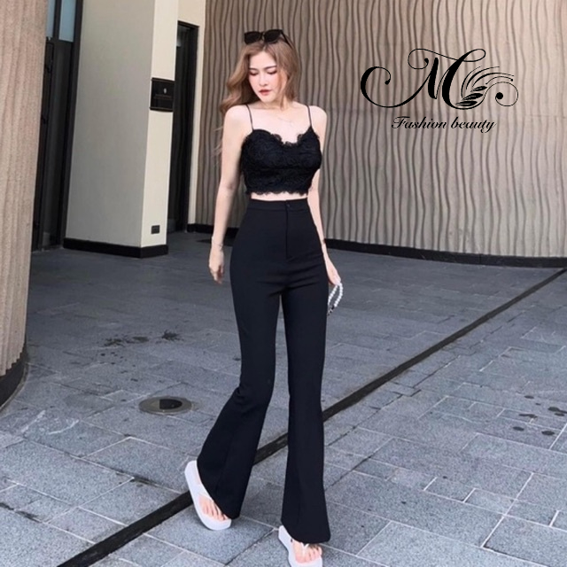Quần ống loe nữ xịn vải tuyết mưa không nhăn không xù