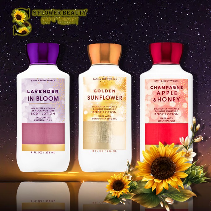 FALL 2020 | Sữa Dưỡng Thể Mịn Da Bath &amp; Body Works - Golden Sunflower | Lavender In Bloom | Champagne Apple &amp; Honey