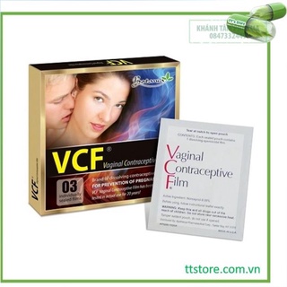Màng phim tránh thai VCF (hộp 3 miếng) - Made in USA [ Màng phim VFC, bao cao su nữ ]