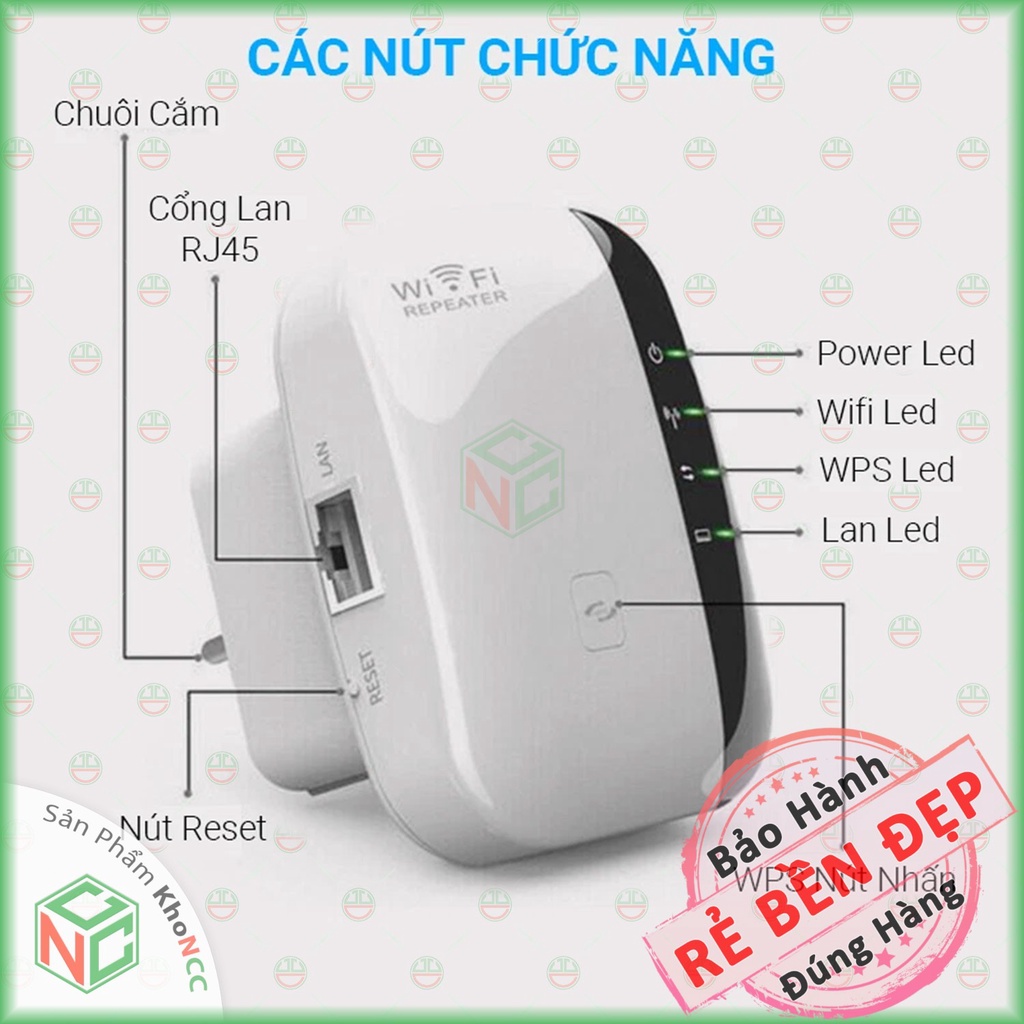 [KhoNCC] Kích Sóng Wifi Mạnh Mẽ Tăng Cường Khoảng Cách - Chuẩn N 300Mbps - Phủ Nhà Nhiều Tầng - Hàng Quán - NLM-KSWFWR03