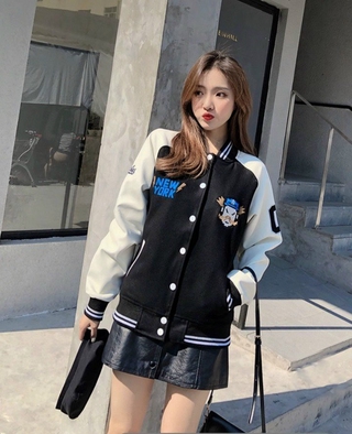 [FREESHIP] ❤ÁO KHOÁC DÙ BOMBER NÚT BẤM   NEW YORK❤ ÁO KHOÁC DÙ, ÁO KHOÁC NỮ,  Không nhăn nhão, không phai màu
