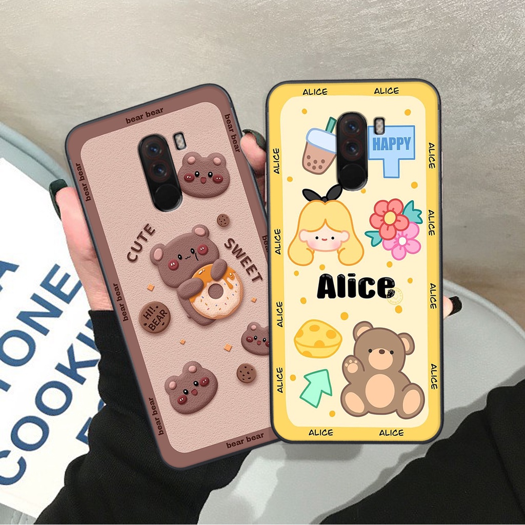 Ốp lưng Xiaomi POCO PHONE F1 in hình Gấu nâu - hồng, Gấu Be@rick  cực CUTE, DỄ THƯƠNG