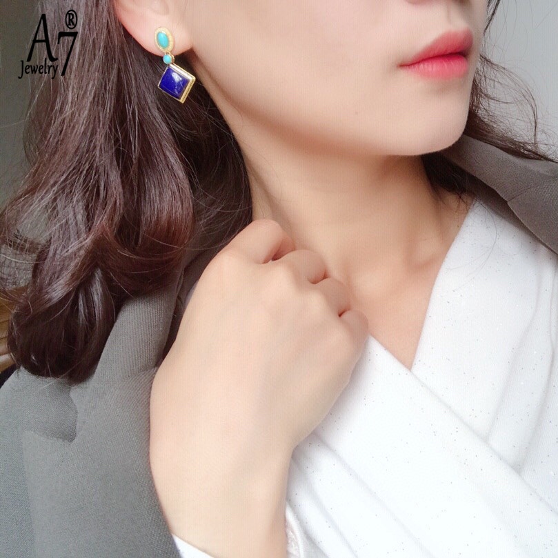 Bông Tai Bạc 925 A7 S925 Kiểu Dáng Hình Học Thời Trang