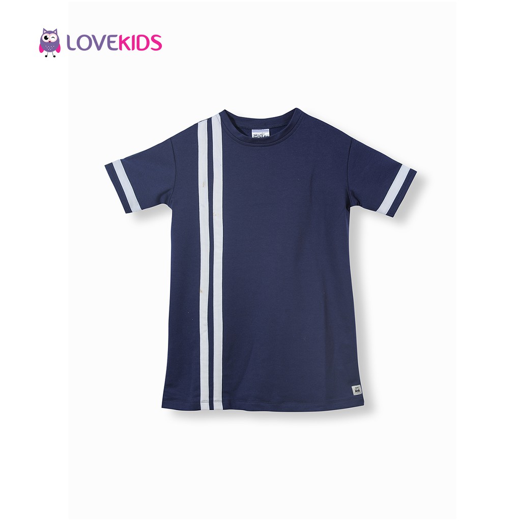 Váy thun xanh phối kẻ LK0213 - Lovekids