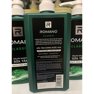 Sữa Tắm Romano Classic 650 ml ( xanh lá )