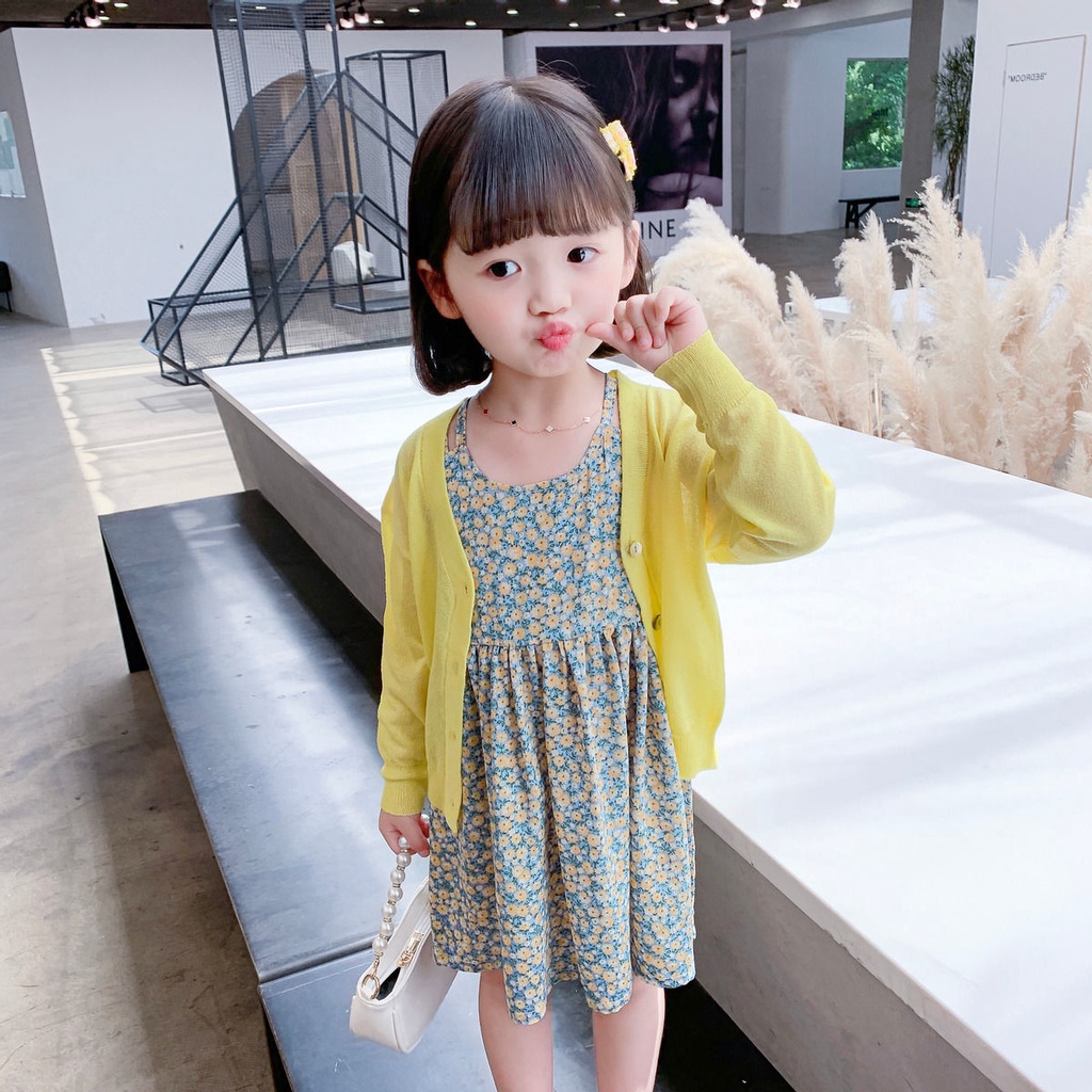 [Hàng Mới Về] Áo Dệt Kim Mỏng Có Mũ Trùm Thoáng Khí Thoải Mái Phong Cách Mùa Hè Cho Bé Gái