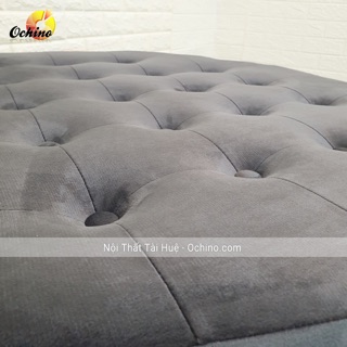 Ghế Tròn, Đôn Tròn Sofa (Đường Kính 80cm Đính Khuy cách điệu)