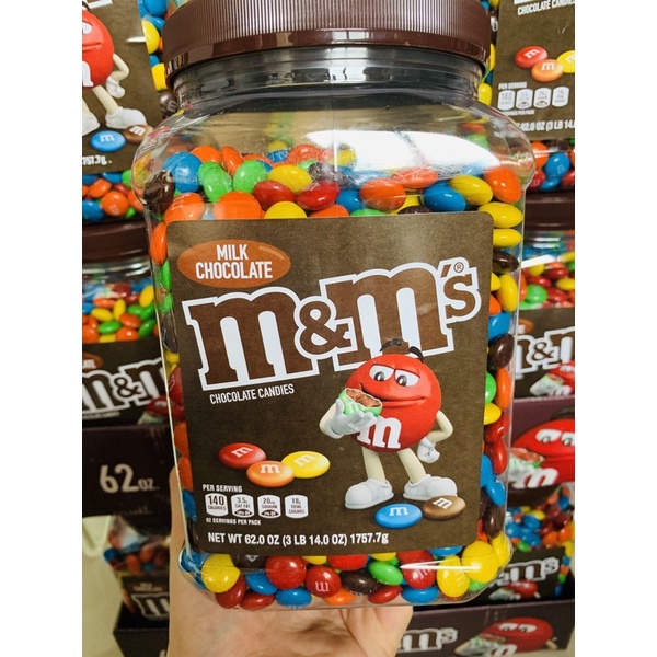 TÁCH LẺ 500 KẸO SÔ CÔ LA SỮA  MILK CHOCOLATE M&M 1,757KG - USA