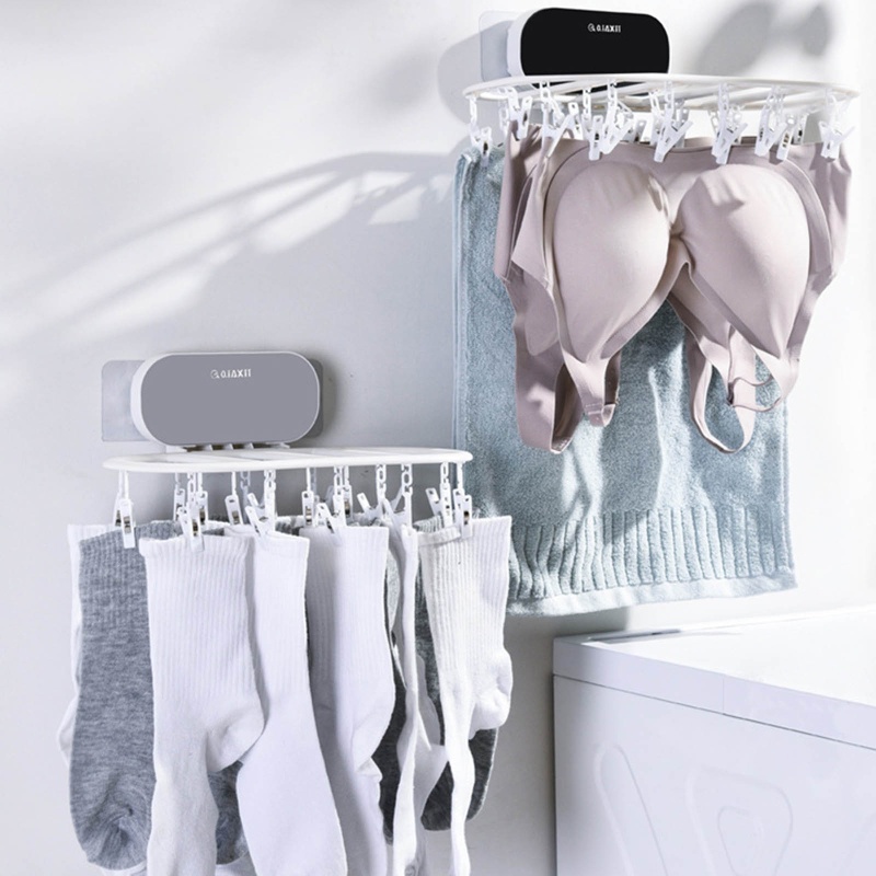 Giá Đỡ Phơi Đồ Lót / Vớ / Đồ Lót Gắn Tường Siêu Dính Có Thể Gập Lại Đa Năng