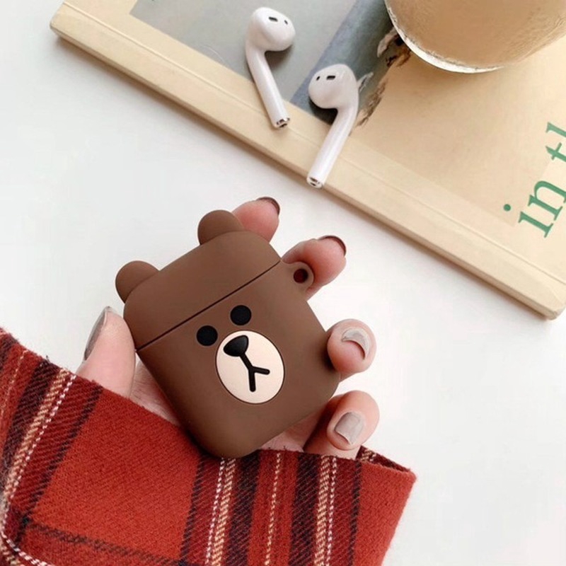 Thời Trang Silicone Droppproof Phim Hoạt Hình Vỏ Bảo Vệ Minnie Mickey Apple Apple AirPods Case 1 2 Hộp