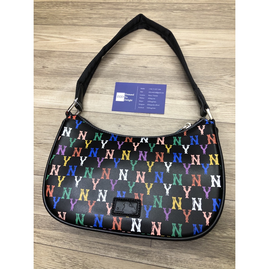 Túi Đeo Vai M.L.B Da Hoạ Tiết Chữ Cầu Vồng Limited Siêu Đẹp