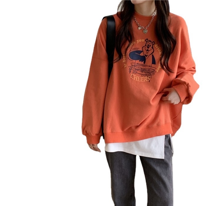 HIIXIIVI Áo sweater Mỏng Tay Dài Cổ Tròn Dáng Rộng Thời Trang Mùa Thu Hàn Quốc 2022