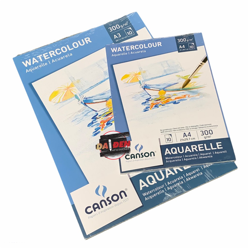 Sổ Vẽ Canson Aquarelle A4/A3 300gsm 10 Tờ