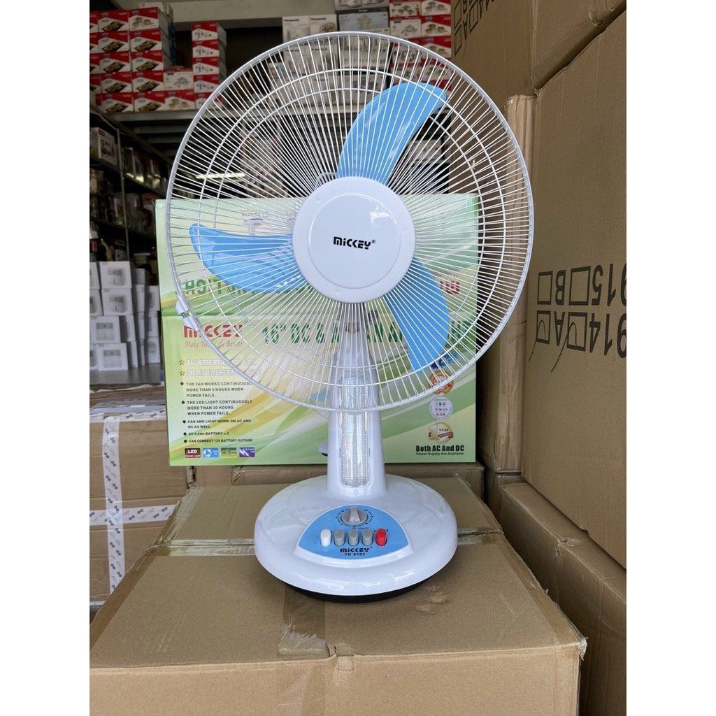 Quạt Tích Điện Mickey 9103 2 Ác Quy Sử Dụng Liên Tục 6 đến 8 Giờ( bảo hành 12 tháng)