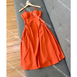 Váy 2 dây cam đất ( Ảnh thật chụp sàn )