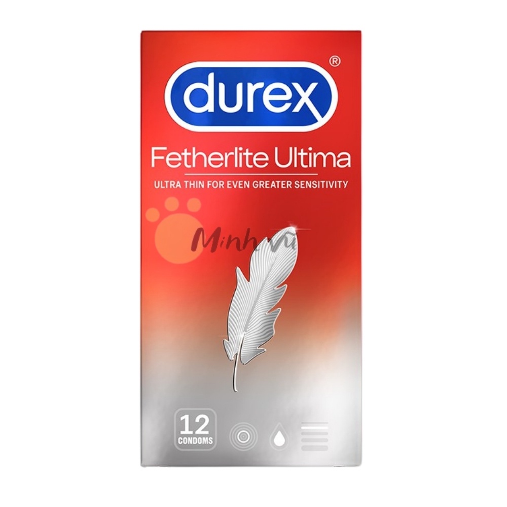 [ Có video ảnh thật ] Bao cao su Durex Fetherlite Ultima siêu mỏng hộp 12 chiếc bcs