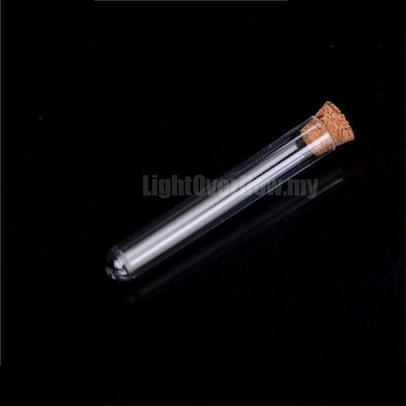 💥HÀNG CÓ SẴN💥 Ống Nghiệm Bằng Nhựa Trong Suốt Có Nút Bần Đáy Bầu Đựng Mẫu Trà, Cà Phê, Bột, Quà Handmade💥 000017