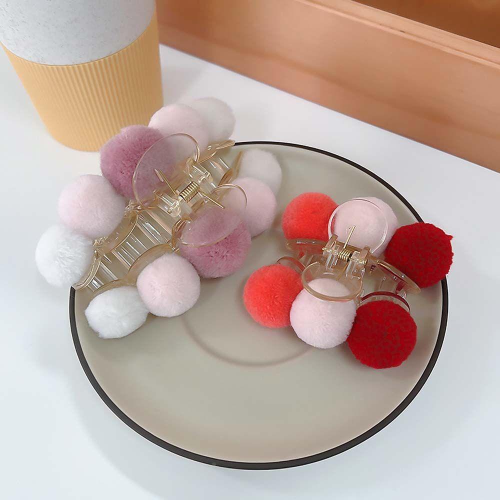 Kẹp Tóc Đính Quả Bông Nhiều Màu Sắc Ngọt Ngào Thanh Lịch Cho Nữ