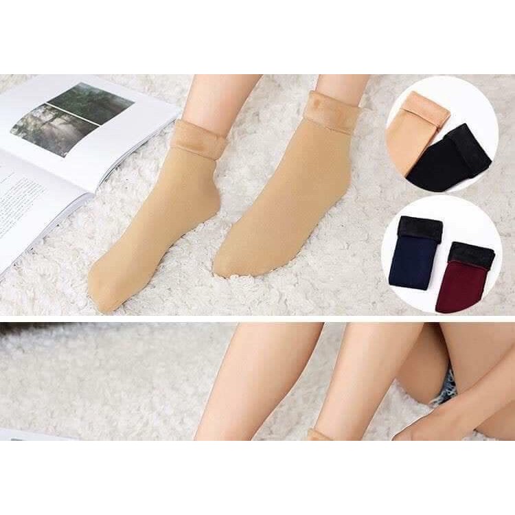 sét 5 đôi Tất chân lót lông siêu ấm
