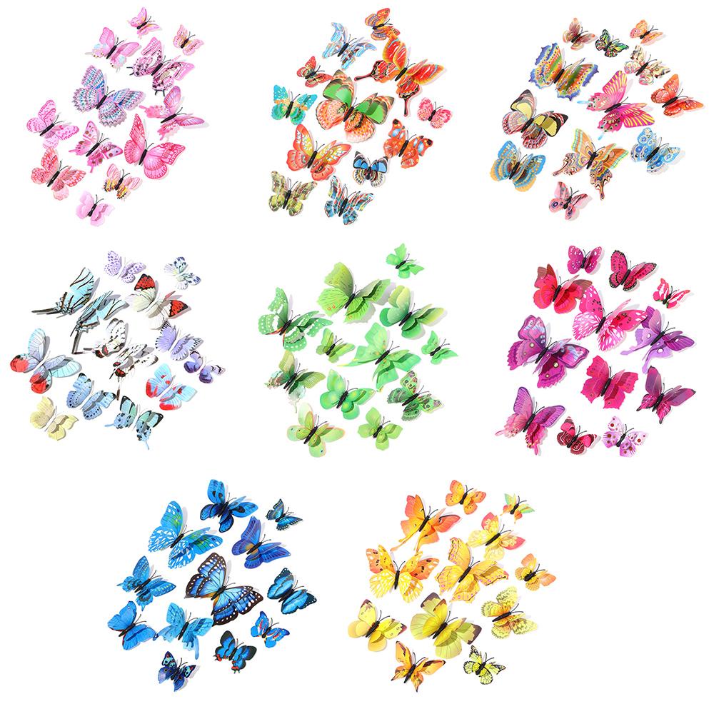 Sticker Dán Tường Họa Tiết Hình Con Bướm Nhiều Màu Sắc Dùng Trong Trang Trí Phòng Ngủ
