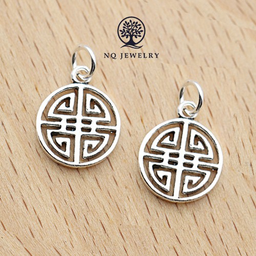 Charm bạc chữ hỉ mặt treo - NQ Jewelry
