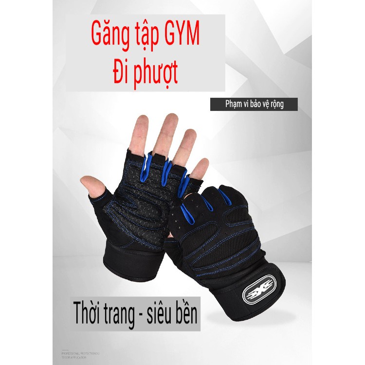 [P2] Găng tay thể thao tập Gym, Bao Tay Thể Thao, Phượt Chuyên Nghiệp, đai quấn cổ tay trợ lực, chất vải siêu bền