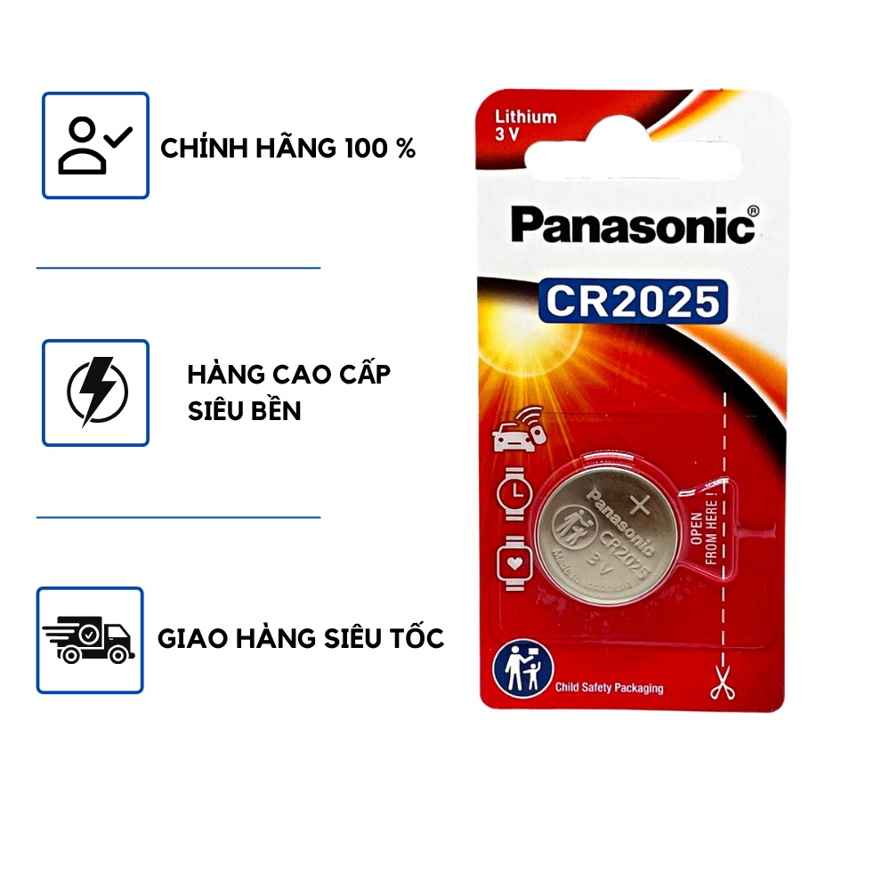 5 Viên ( Vỉ 1 viên x 5 ) Pin CR2032 / CR2025 Panasonic Lithium 3V Cao Cấp - Hàng chính hãng