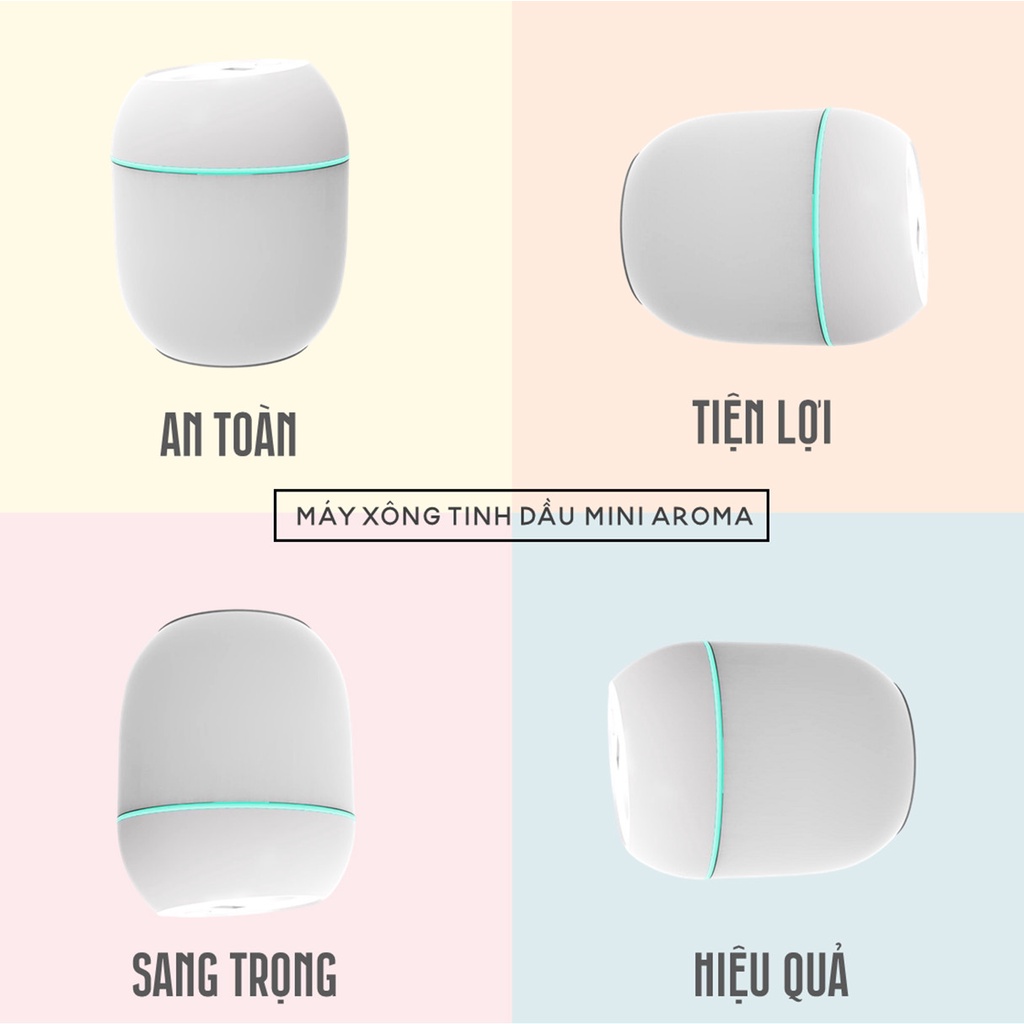 Combo Máy Xông Tinh Dầu Mini Và Tinh Dầu Nguyên Chất AROMA 10ml | BigBuy360 - bigbuy360.vn