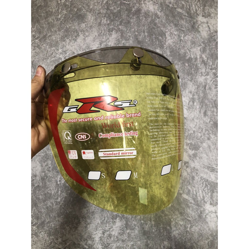 Kính LAVA - Kính mũ 3/4 đầu màu trong suốt, khói, và vàng