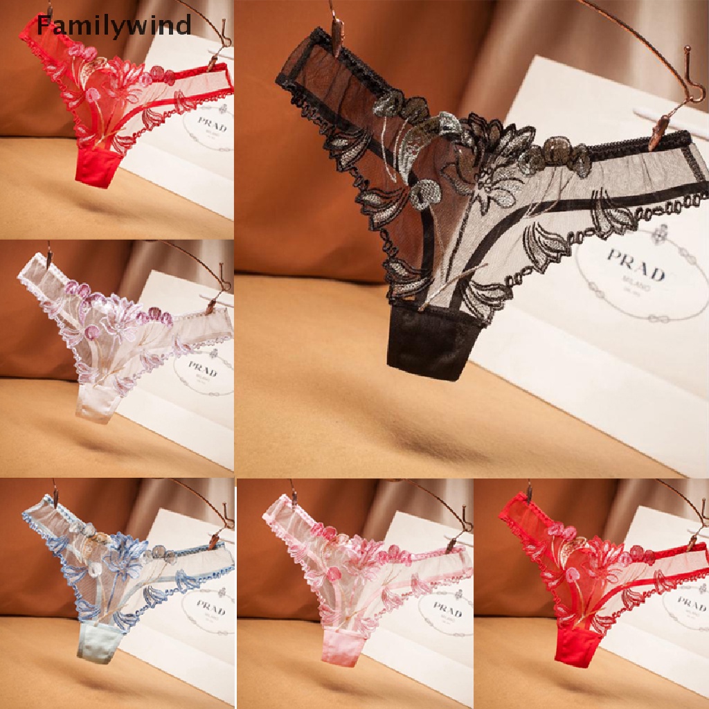 Quần lót cotton lưng thấp phối ren thời trang quyến rũ cho nữ